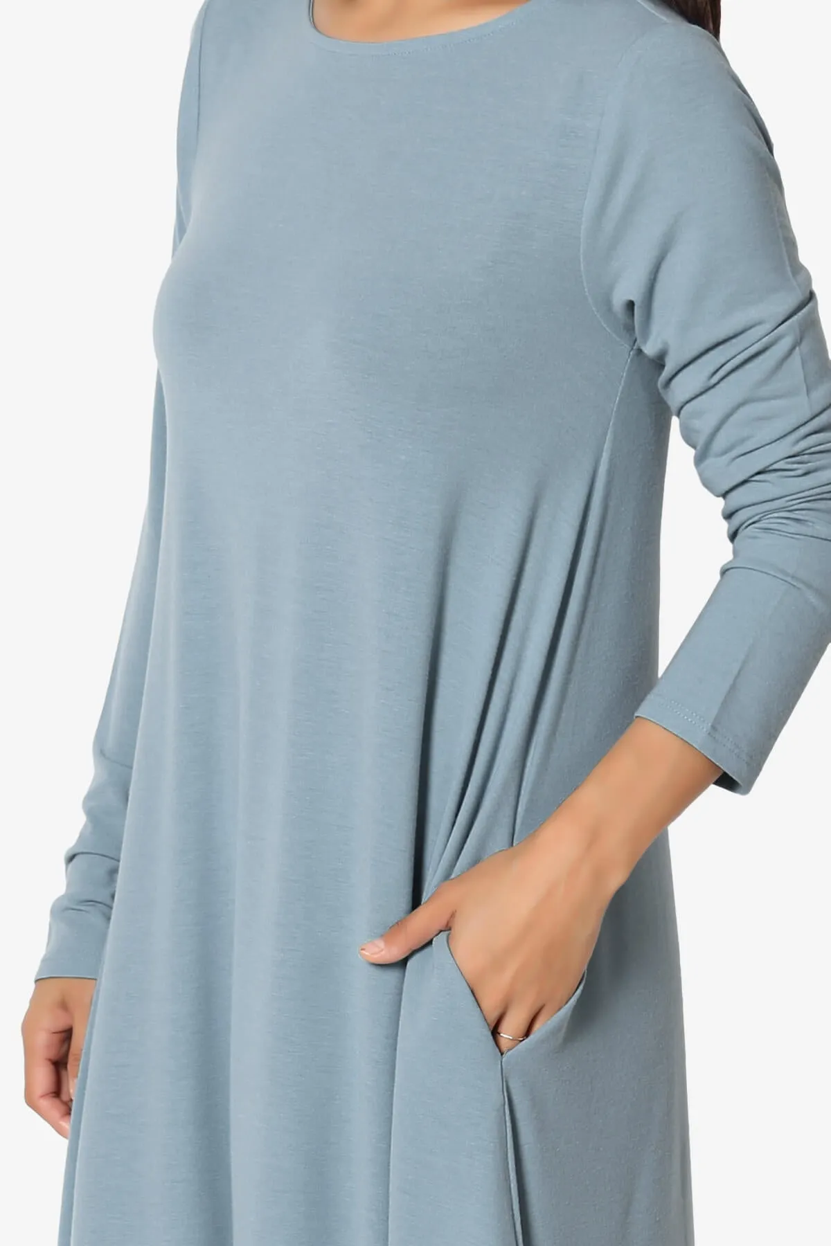 Allie Long Sleeve Jersey A-Line Dress PLUS