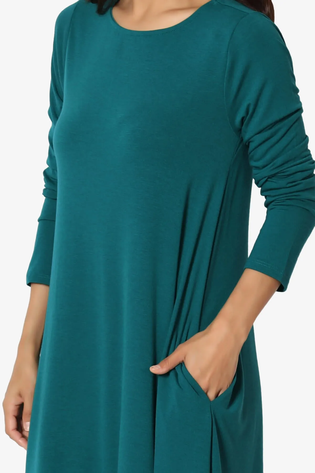 Allie Long Sleeve Jersey A-Line Dress PLUS