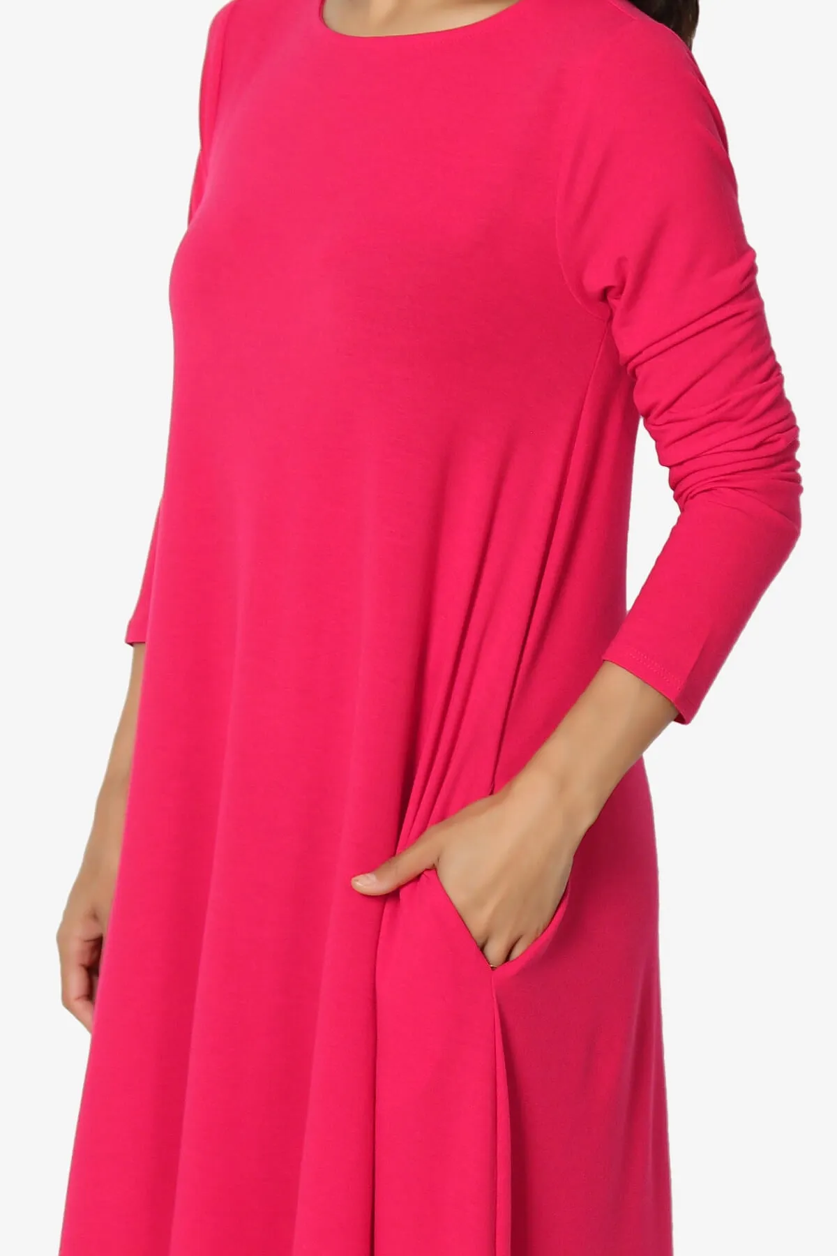 Allie Long Sleeve Jersey A-Line Dress PLUS