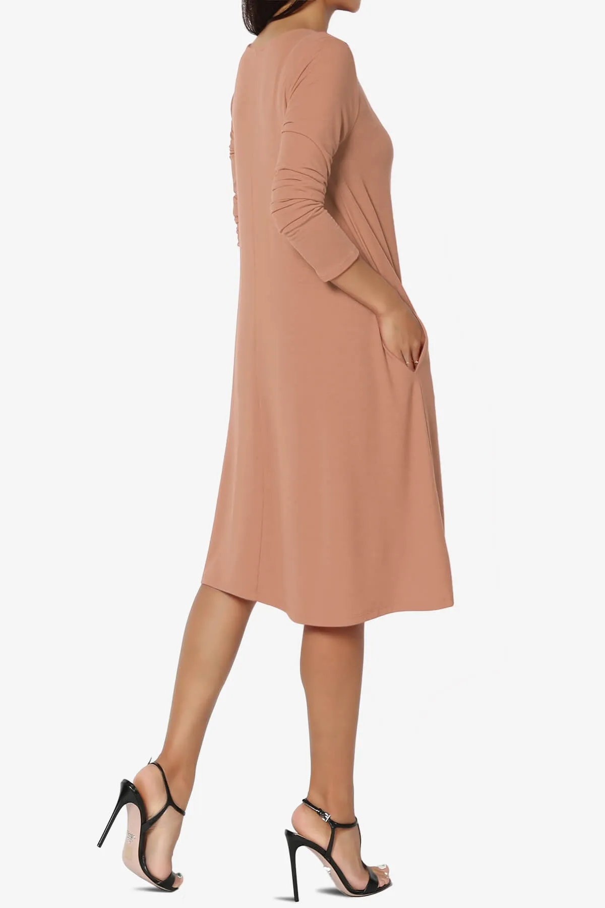 Allie Long Sleeve Jersey A-Line Dress PLUS
