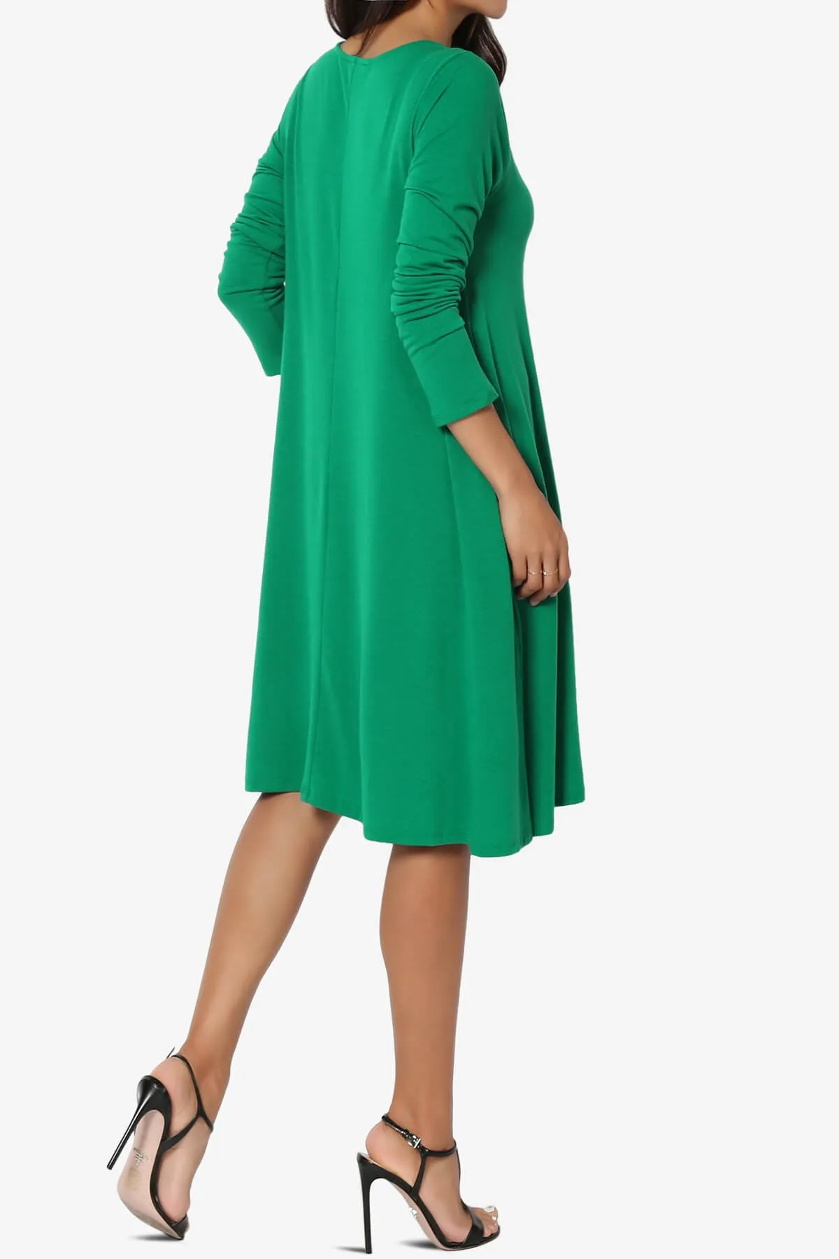 Allie Long Sleeve Jersey A-Line Dress PLUS