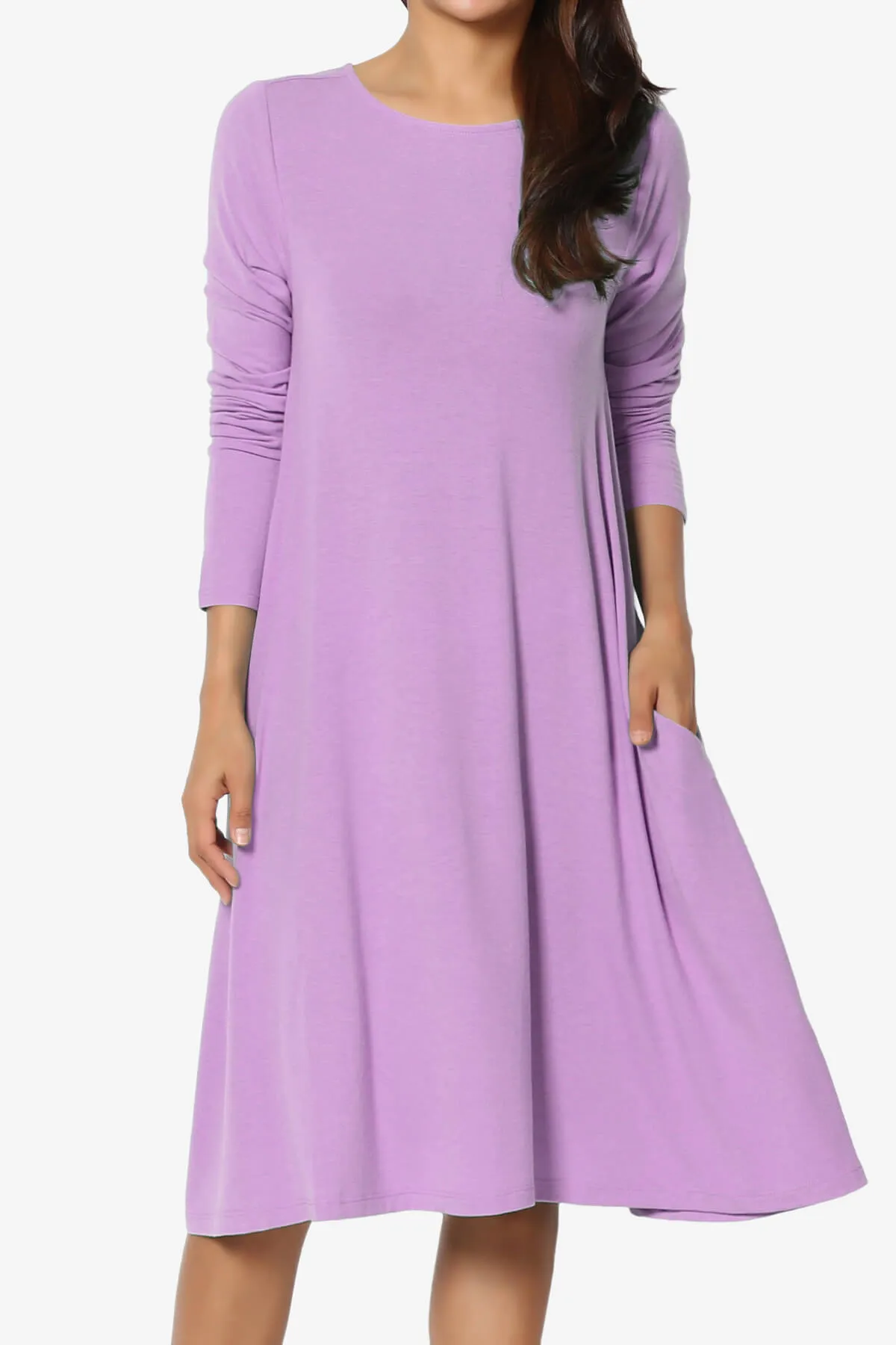 Allie Long Sleeve Jersey A-Line Dress PLUS