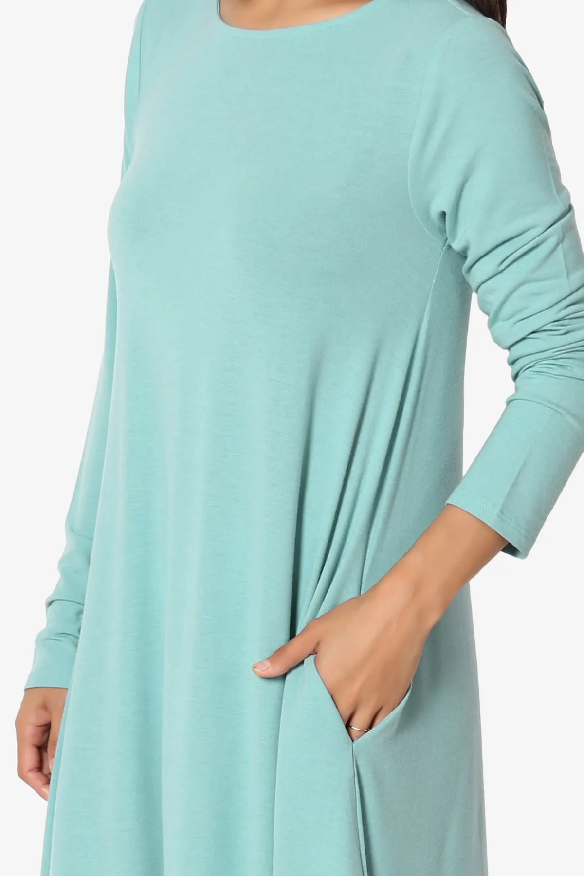 Allie Long Sleeve Jersey A-Line Dress PLUS