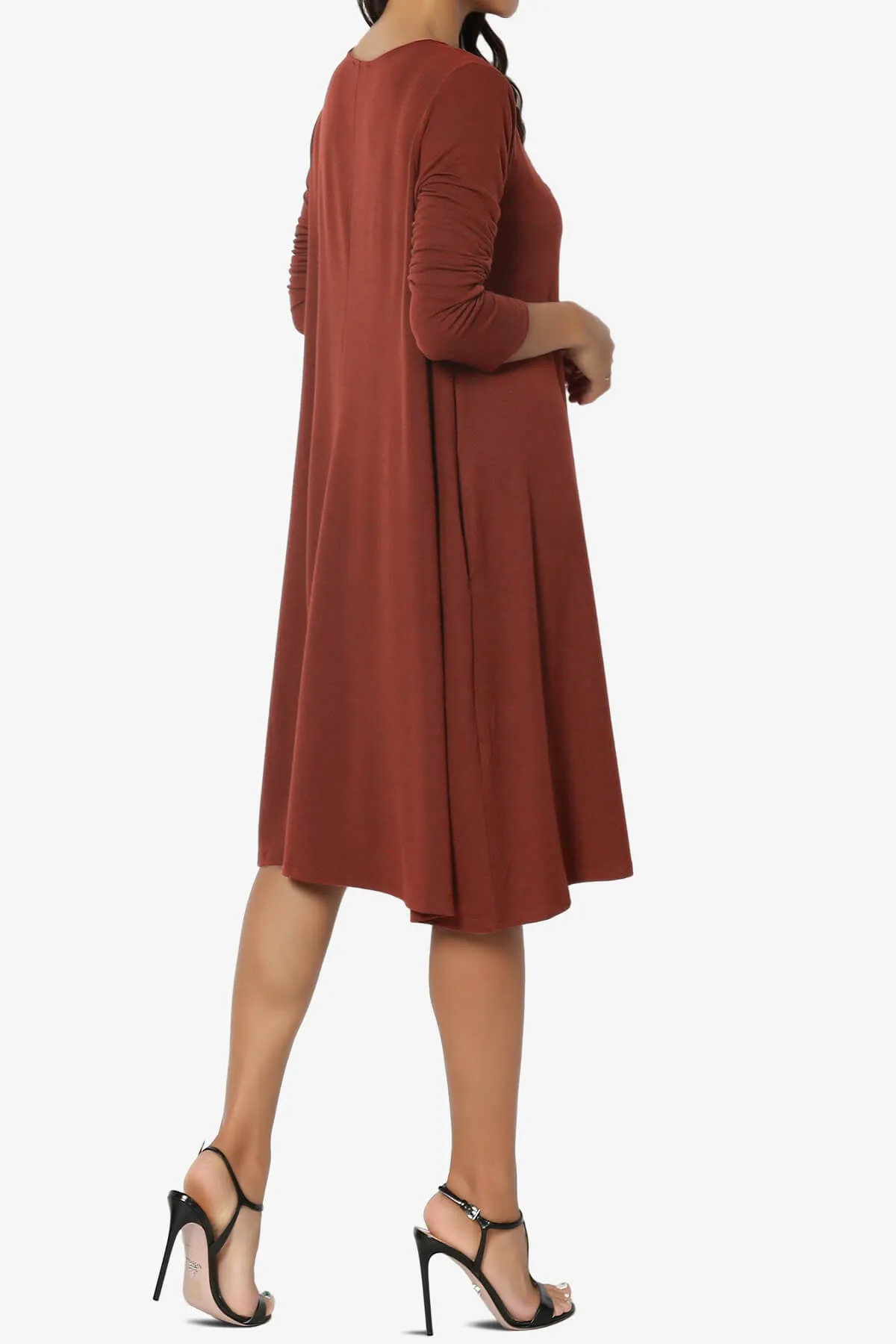 Allie Long Sleeve Jersey A-Line Dress PLUS
