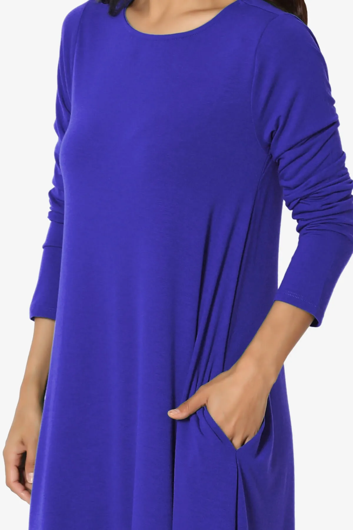 Allie Long Sleeve Jersey A-Line Dress PLUS