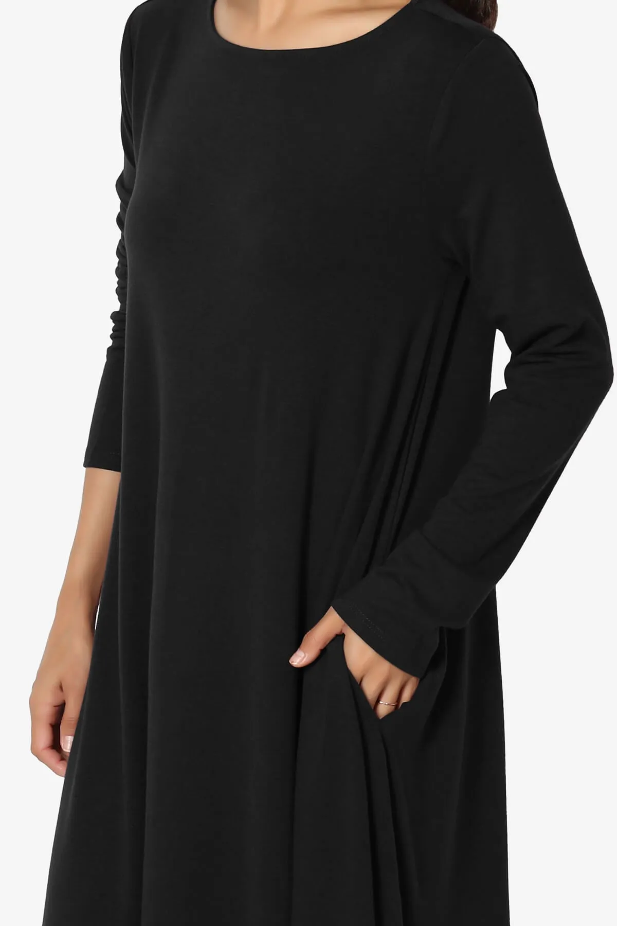 Allie Long Sleeve Jersey A-Line Dress PLUS
