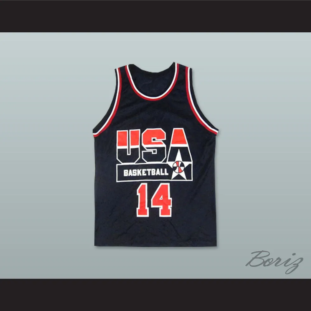 Alonzo Mourning 14 USA Team Away Basketball Jersey