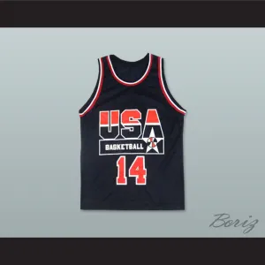 Alonzo Mourning 14 USA Team Away Basketball Jersey