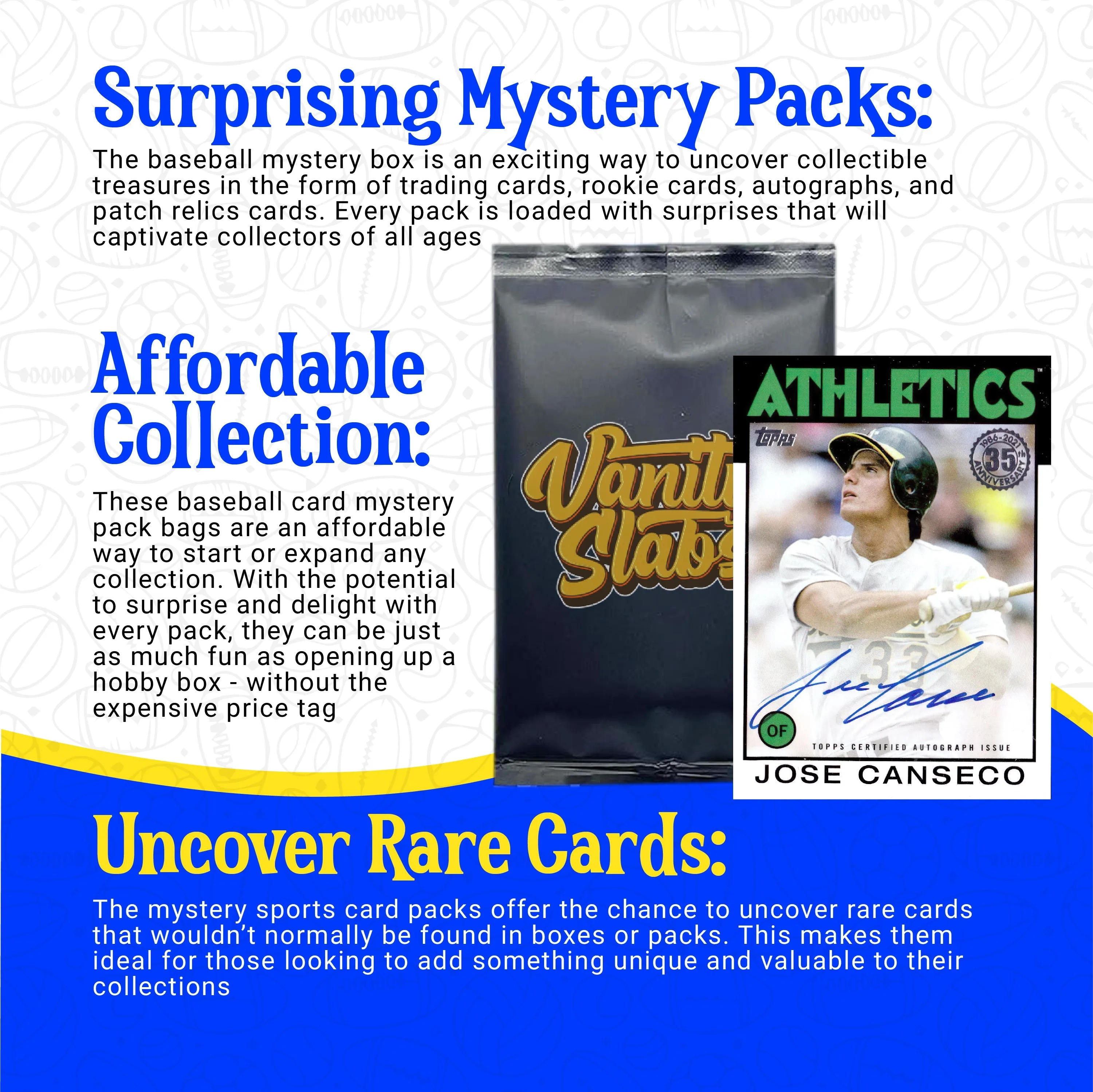 Baseball Mystery Pack (Random Autographed, Relic & Rookies Trading Cards)