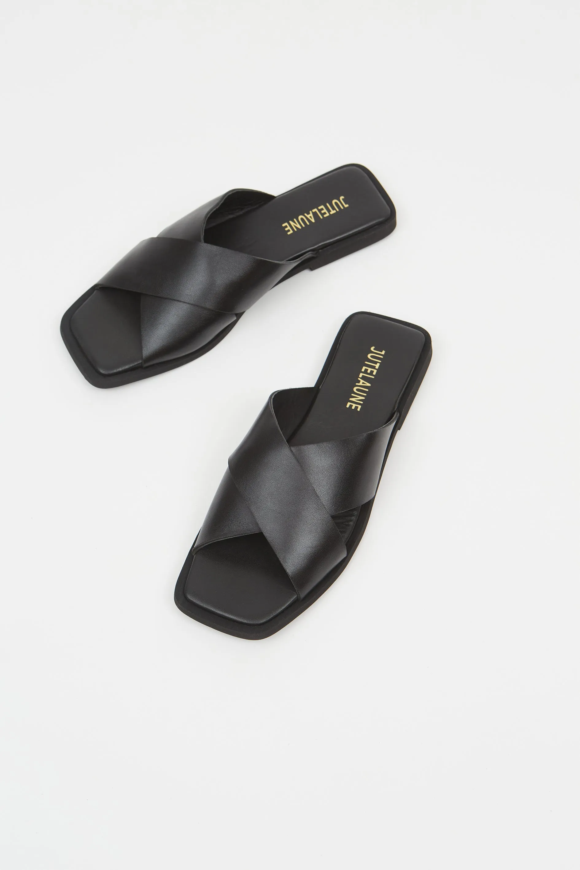 Black Crossed Sandals