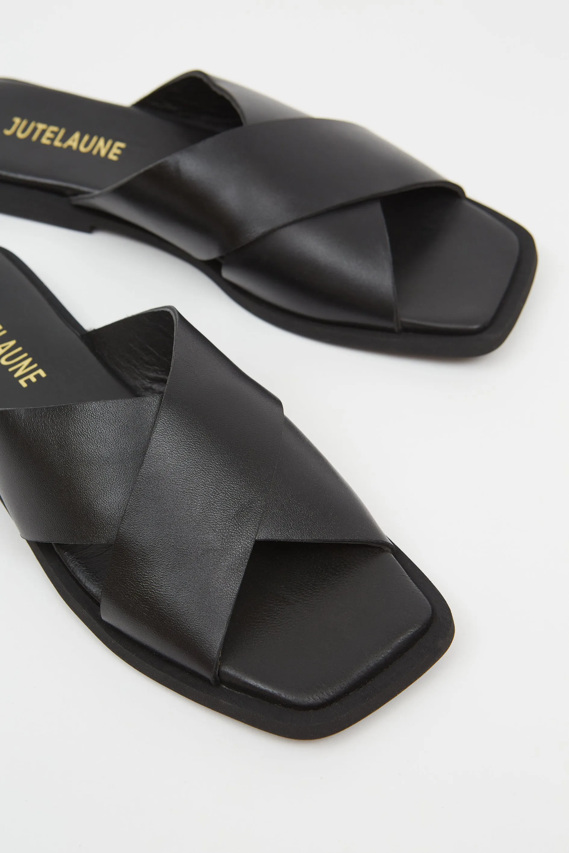 Black Crossed Sandals