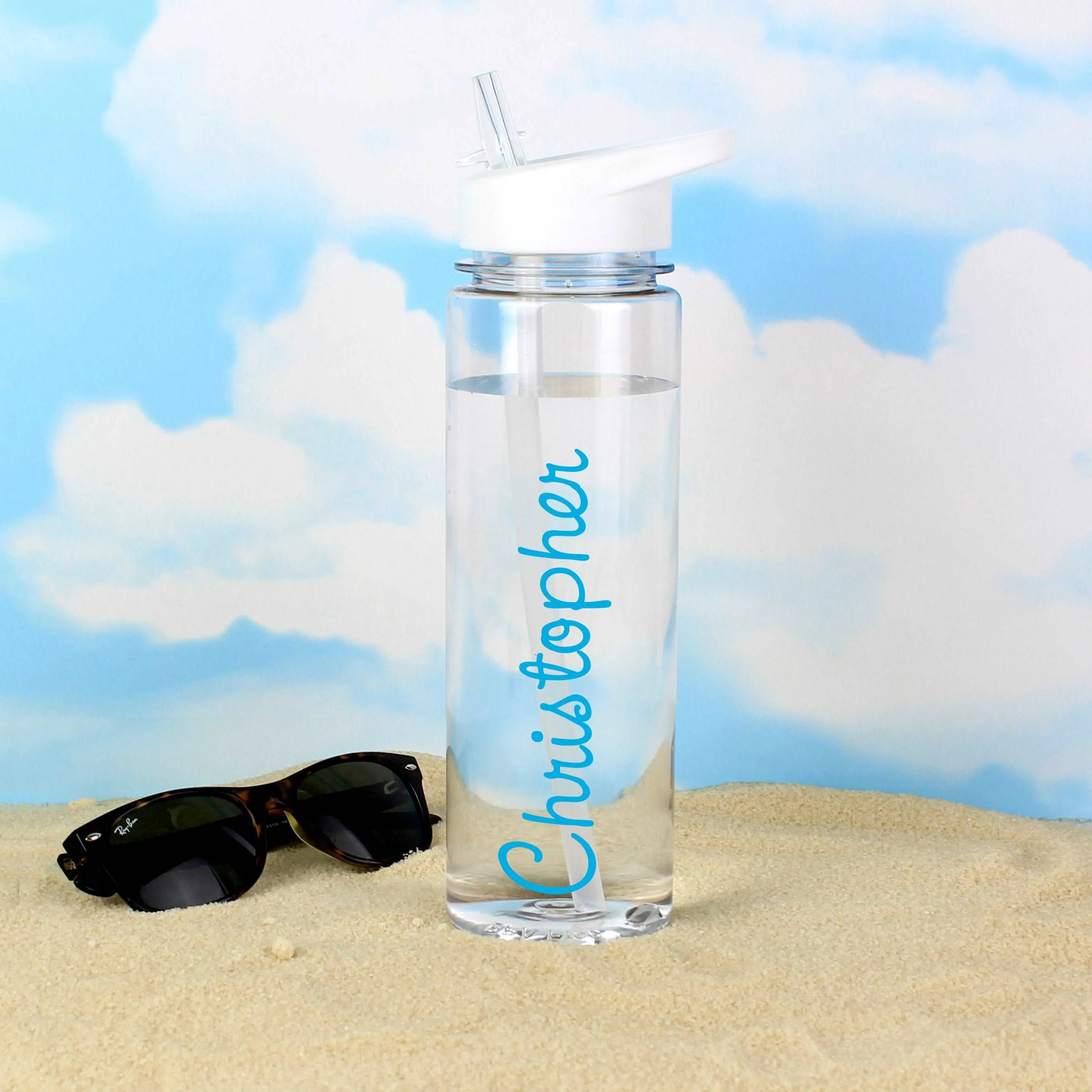 Blue Name personalised Water Bottle