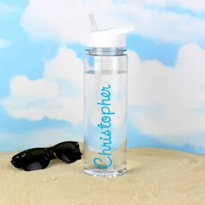 Blue Name personalised Water Bottle