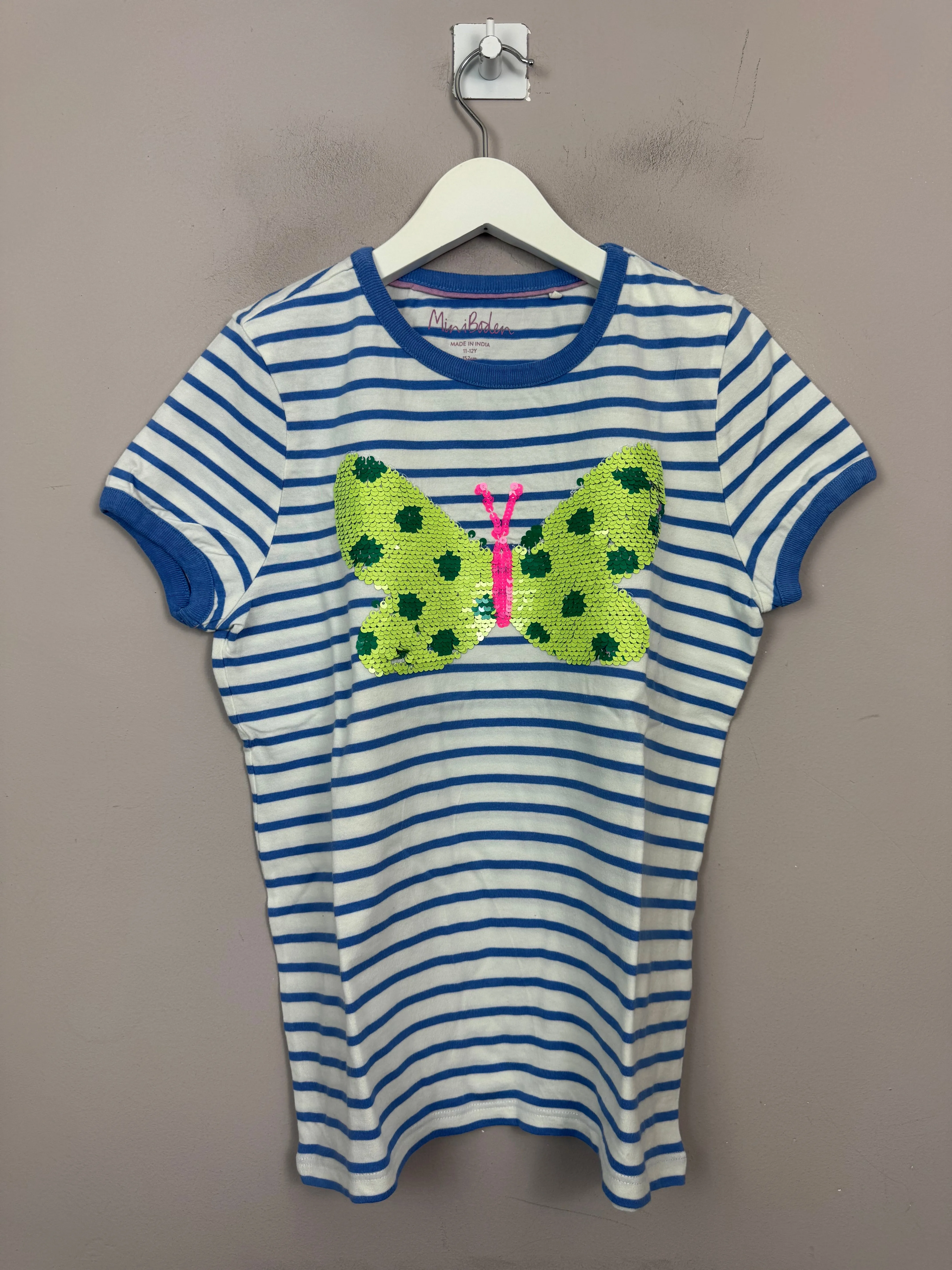 Boden sequin butterfly t-shirt 11-12y