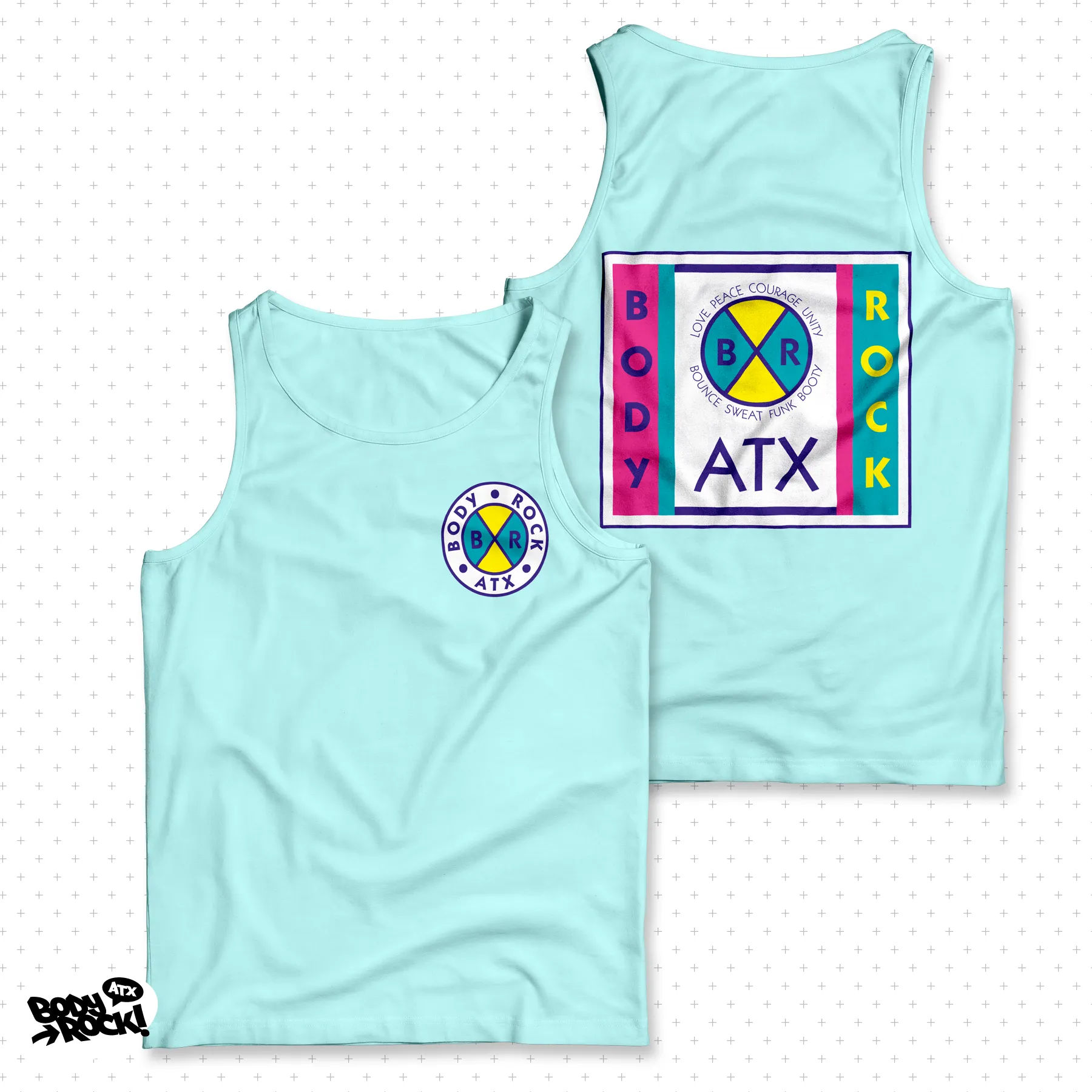 Body Rock ATX: Cross Colors Unisex Tank (Ice Blue)