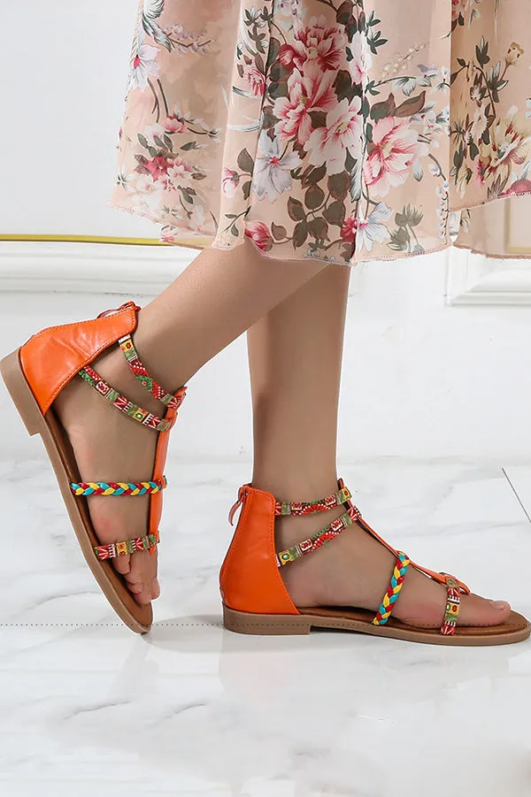 Bohemian Ethnic Style Patchwork Flat Sandals