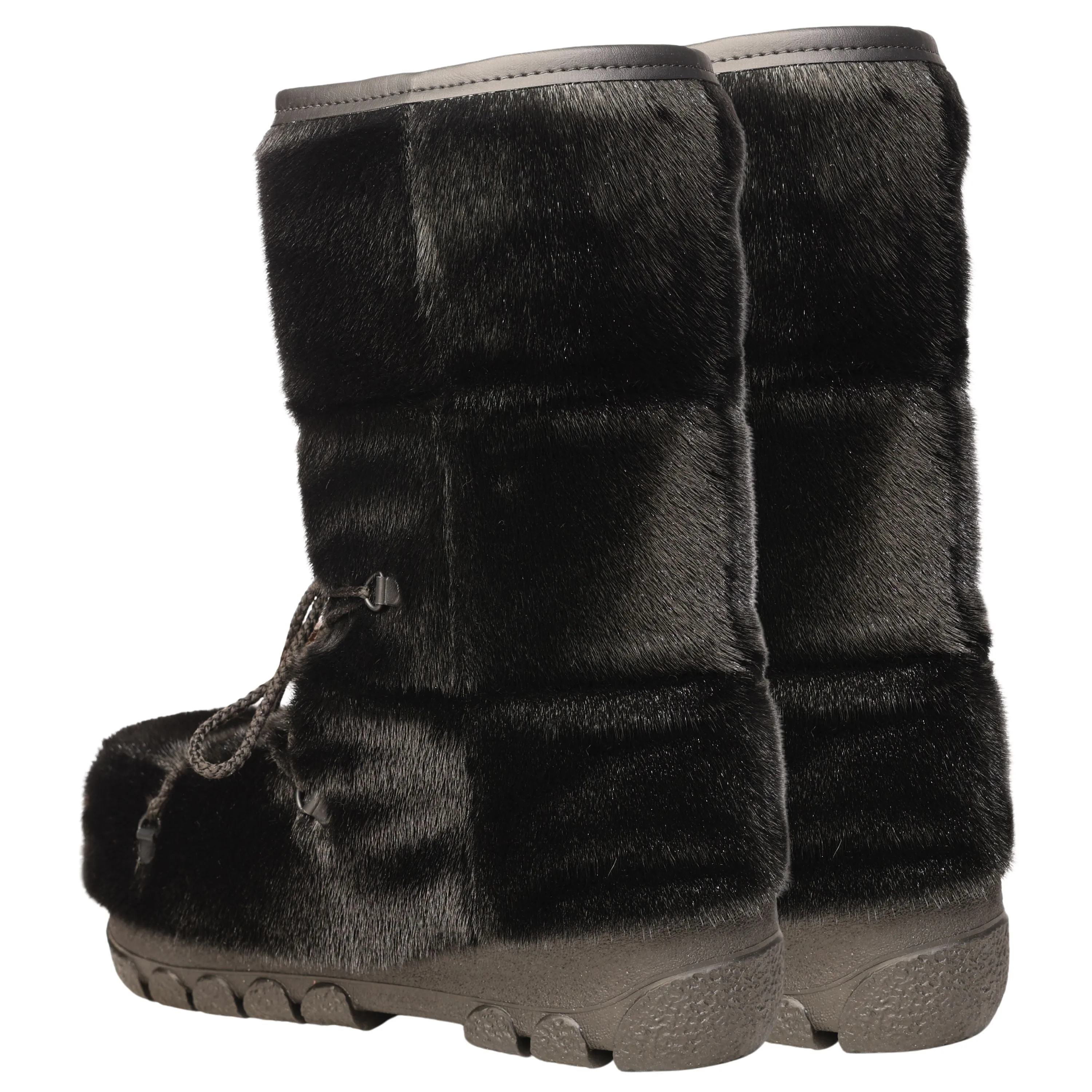 Bottes en fourrure de loup marin "Style damier" - Femme