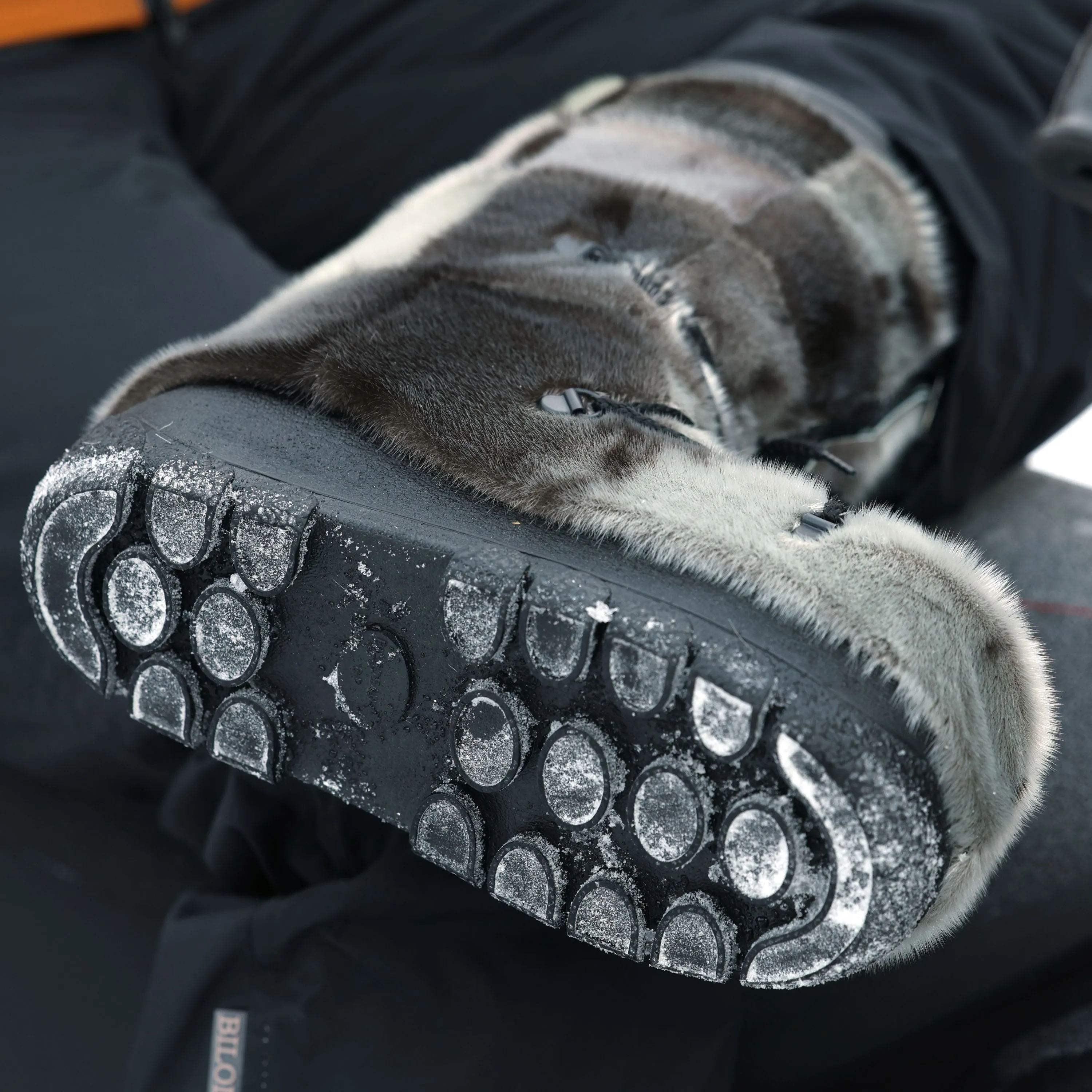 Bottes en fourrure de loup marin "style damier" - Homme