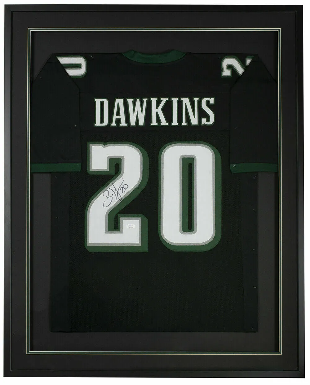 Brian Dawkins Signed Framed Custom Black Pro Style Football Jersey JSA ITP