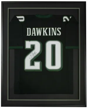 Brian Dawkins Signed Framed Custom Black Pro Style Football Jersey JSA ITP