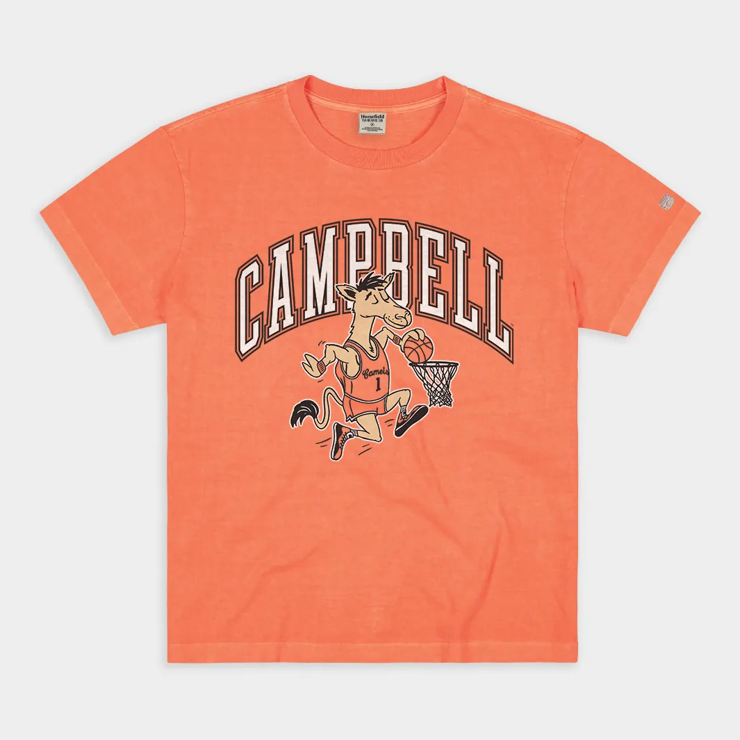 Campbell Fighting Camels Basketball Retro Mascot Vintage Heavyweight Tee
