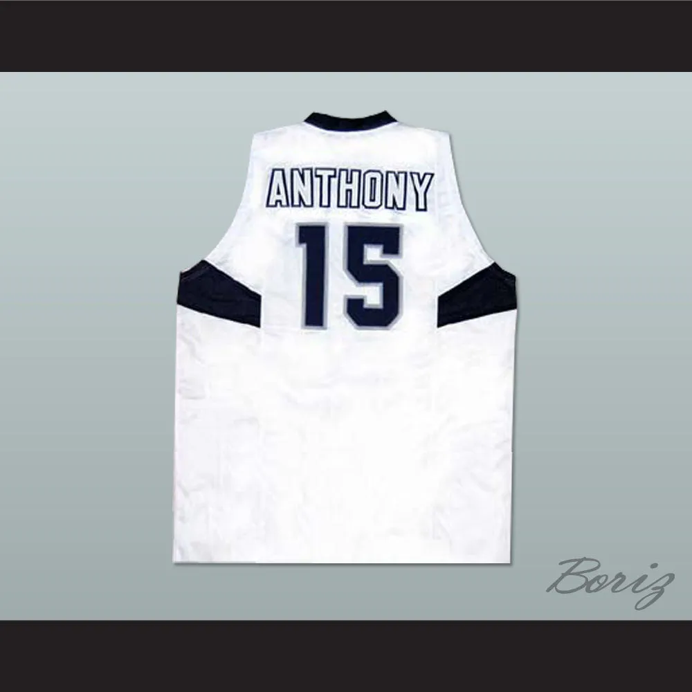Carmelo Anthony 15 USA National Team White Basketball Jersey