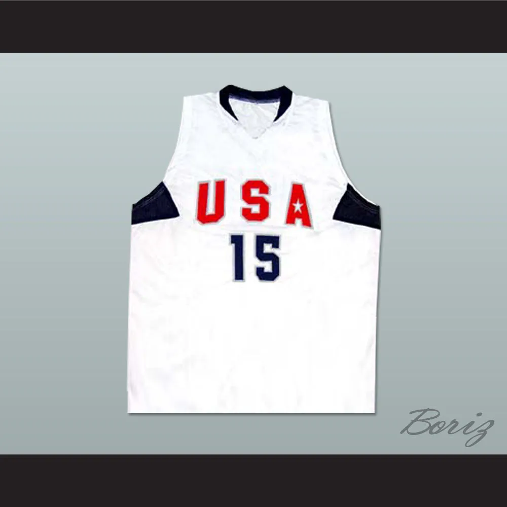 Carmelo Anthony 15 USA National Team White Basketball Jersey