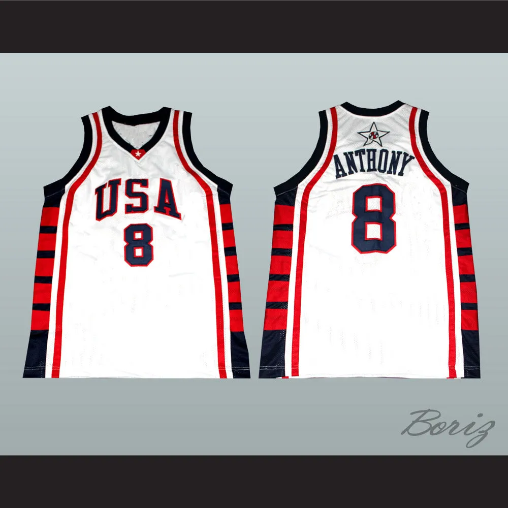 Carmelo Anthony 8 USA National Team White Basketball Jersey