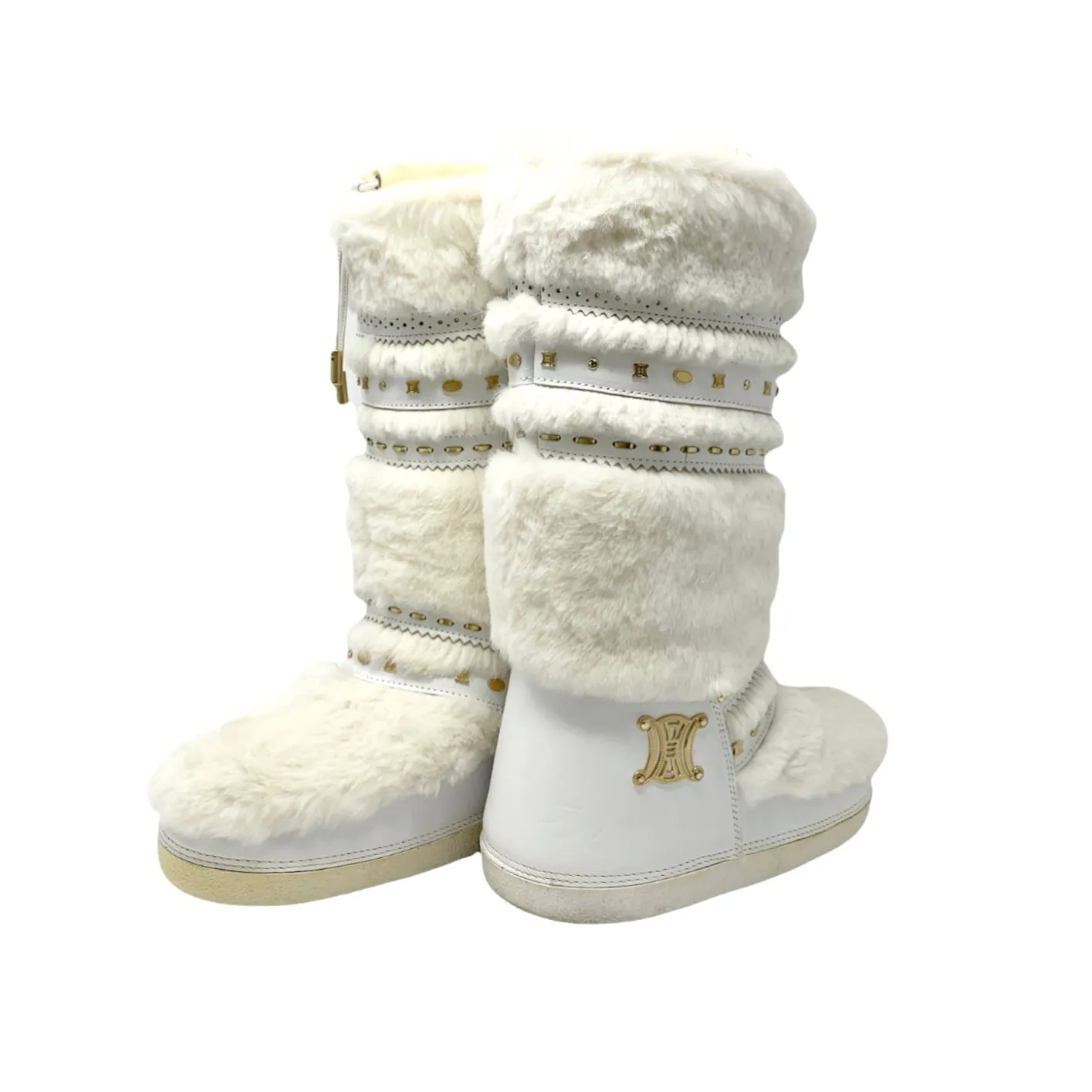 Celine Logo Fur Winter Boots
