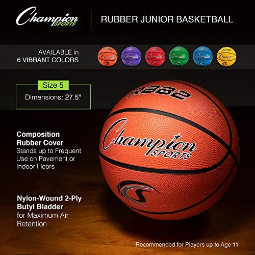 Champion Sport Pro Rubber Basketball, Size 5