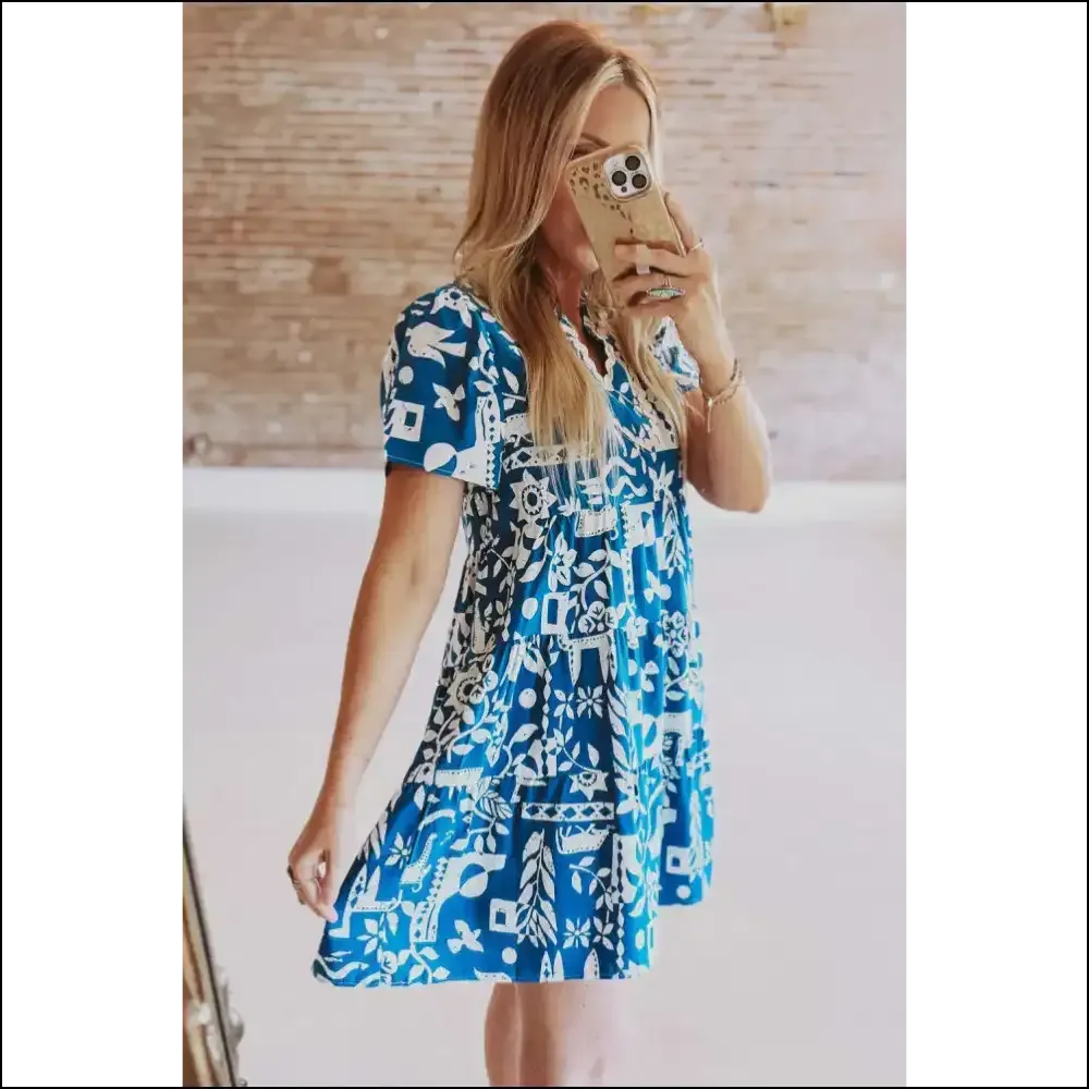 Charming Blue Babydoll Mini Dress: Dangerously Cute 😈