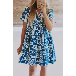 Charming Blue Babydoll Mini Dress: Dangerously Cute 😈