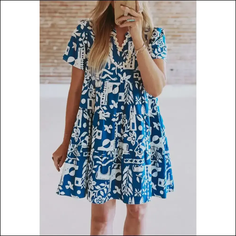Charming Blue Babydoll Mini Dress: Dangerously Cute 😈