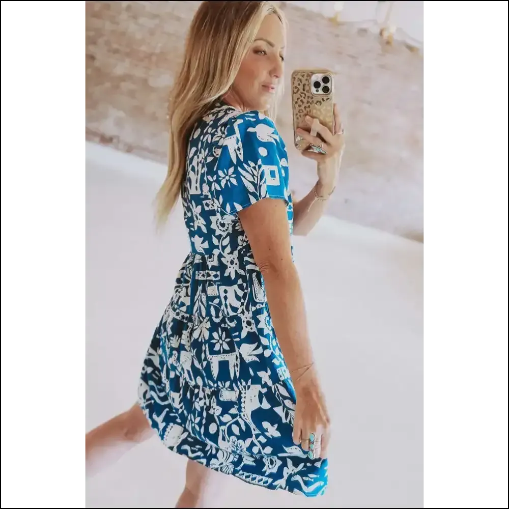 Charming Blue Babydoll Mini Dress: Dangerously Cute 😈