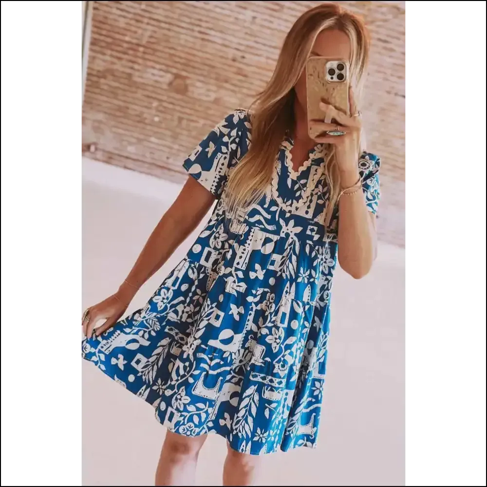 Charming Blue Babydoll Mini Dress: Dangerously Cute 😈