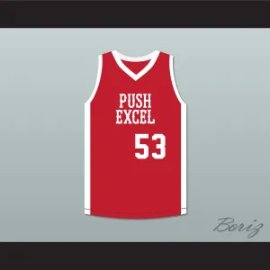 Cliff Levingston 53 Push Excel Pro Basketball Classic Red Basketball Jersey 1985 Charity Event