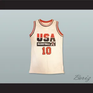Clyde Drexler 10 USA Team Home Basketball Jersey