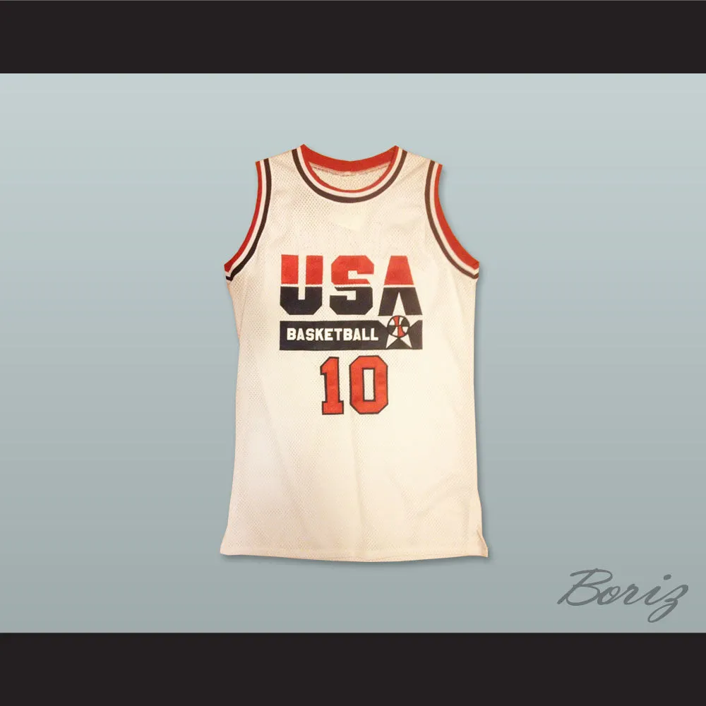 Clyde Drexler 10 USA Team Home Basketball Jersey