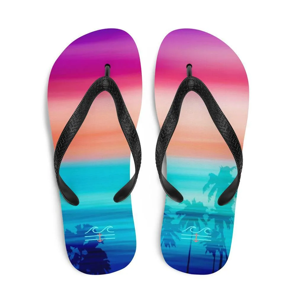 Coastal Crue Sunset Palms Flip-Flops