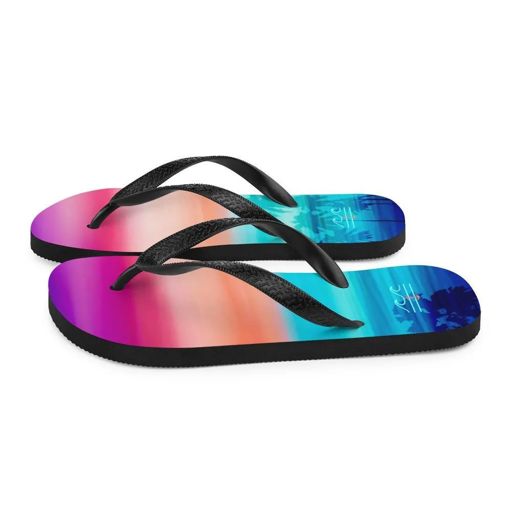Coastal Crue Sunset Palms Flip-Flops
