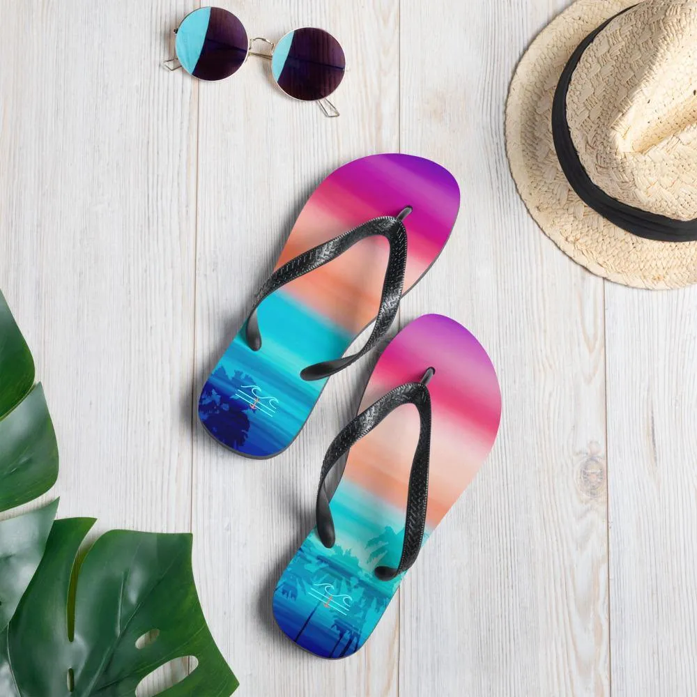 Coastal Crue Sunset Palms Flip-Flops