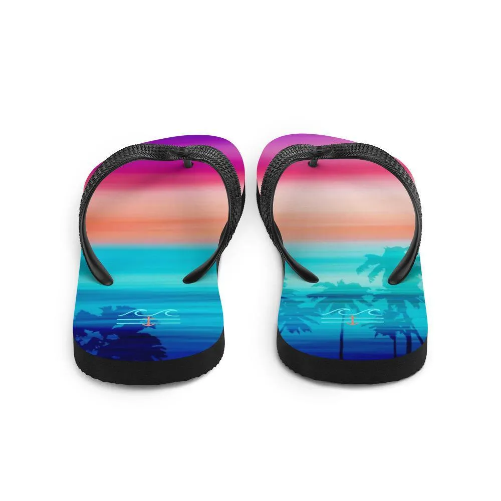 Coastal Crue Sunset Palms Flip-Flops