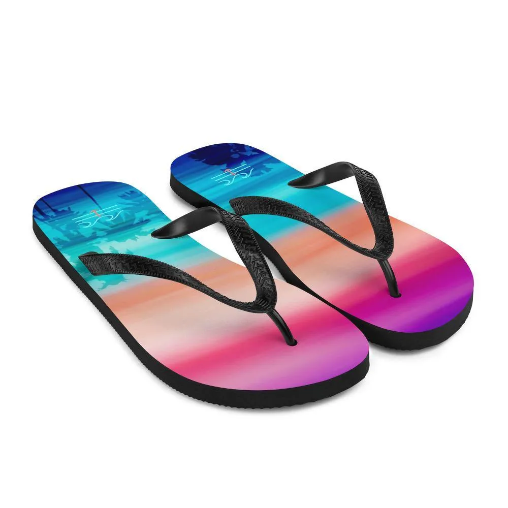 Coastal Crue Sunset Palms Flip-Flops