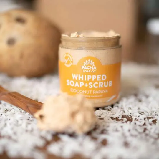 Coconut Papaya Whipped Soap & Scrub