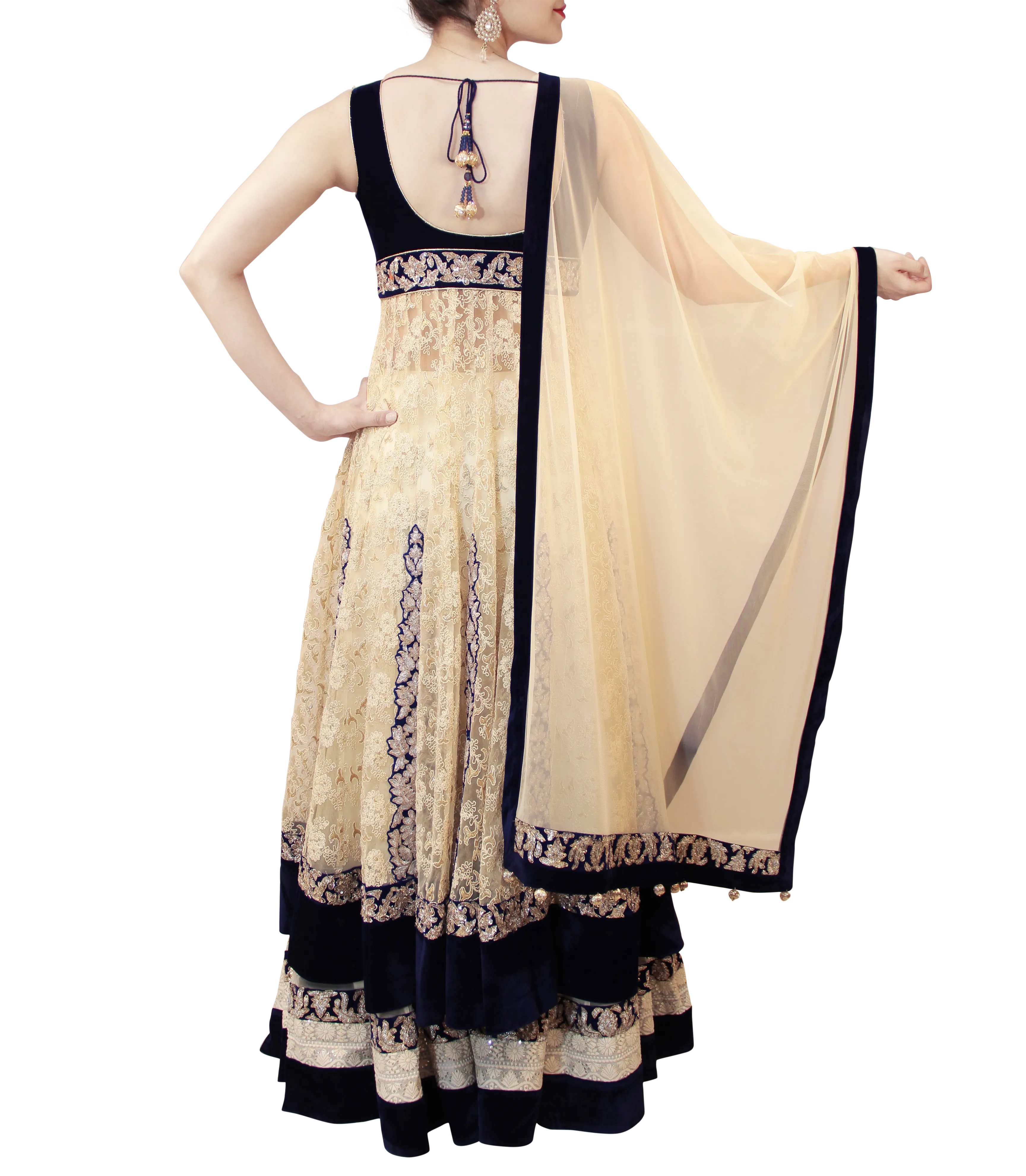 CREAM AND BLUE LACHA STYLE
