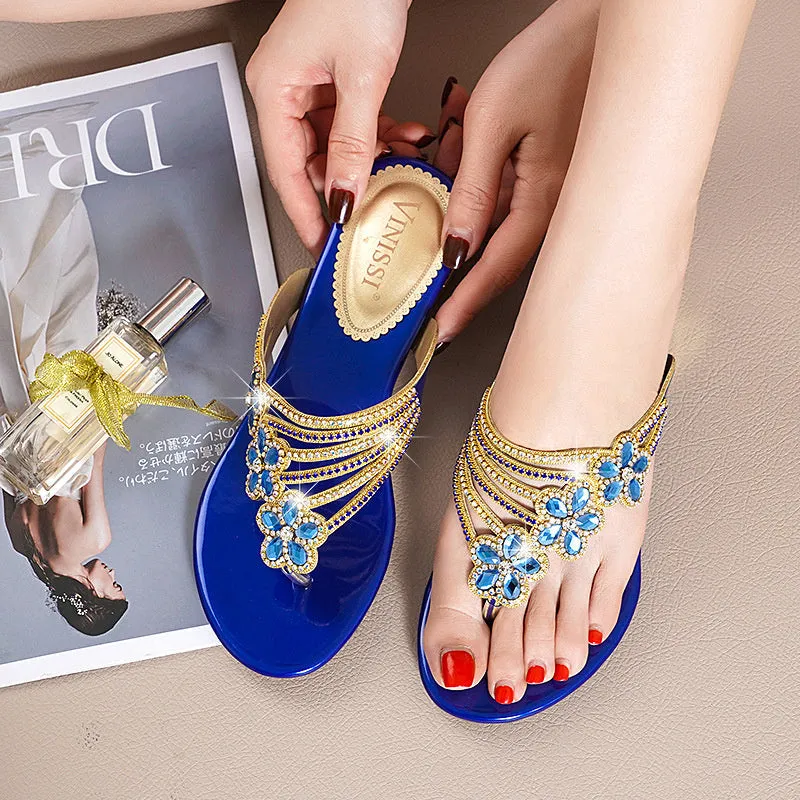 Crystal Luxe™ | Women's Evening Flip Flops | Dazzling Rhinestone Accents, Comfortable Footbed & Stylish Design