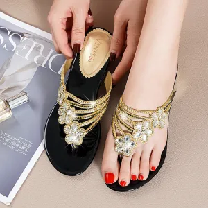 Crystal Luxe™ | Women's Evening Flip Flops | Dazzling Rhinestone Accents, Comfortable Footbed & Stylish Design