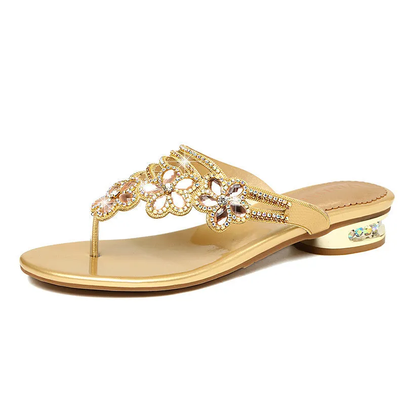 Crystal Luxe™ | Women's Evening Flip Flops | Dazzling Rhinestone Accents, Comfortable Footbed & Stylish Design
