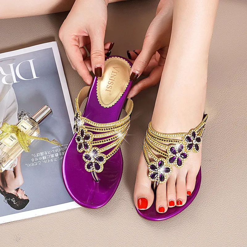 Crystal Luxe™ | Women's Evening Flip Flops | Dazzling Rhinestone Accents, Comfortable Footbed & Stylish Design