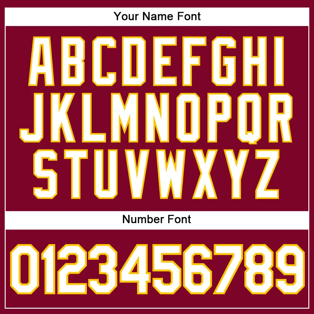 Custom Maroon White Pinstripe White-Gold Authentic Basketball Jersey